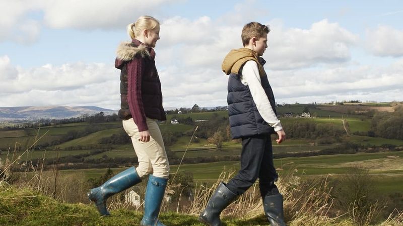 Hunter Lodges Children Walking Exploring
