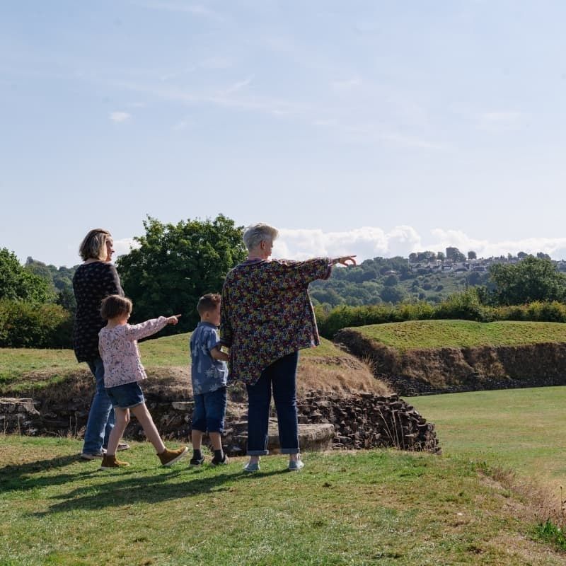 Family Day Out Exploring Caerleon Roman Amphitheatre