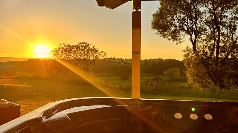 Hot Tub Overlooking Setting Sun